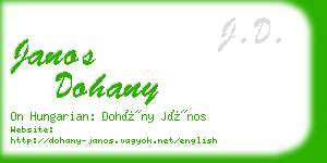 janos dohany business card